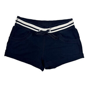 Lululemon Spring Break Away Shorts Drawstring Black White Stripe Pockets Size 4